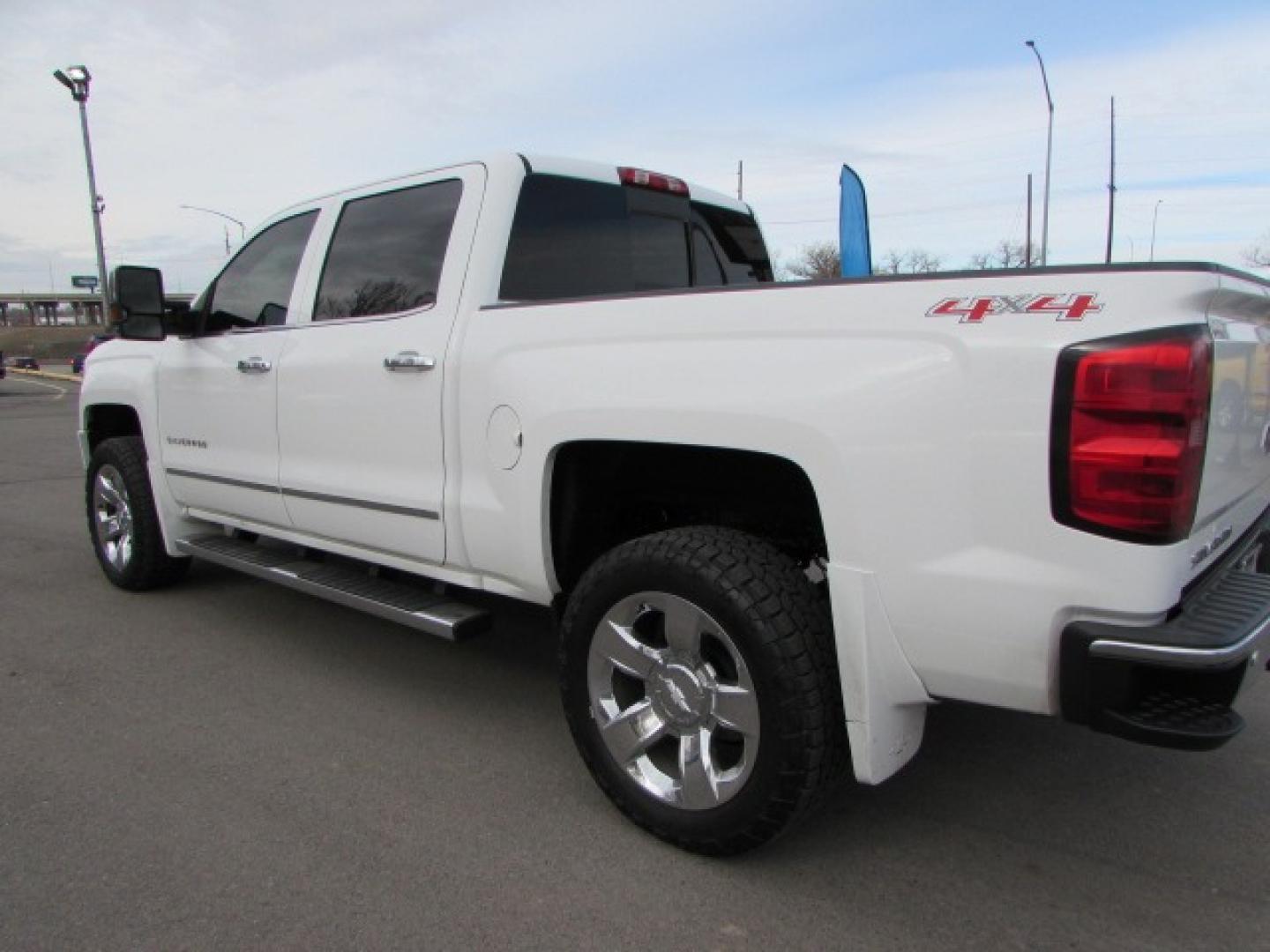 2015 White /Black Chevrolet Silverado 1500 LTZ Crew Cab Short Box 4WD (3GCUKSEJ7FG) with an 6.2L Ecotec gasoline engine, 6 speed automatic transmission, located at 4562 State Avenue, Billings, MT, 59101, (406) 896-9833, 45.769516, -108.526772 - Photo#1